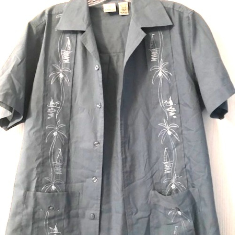 Haband Guayabera Cuban style Shirt Hawaii Small